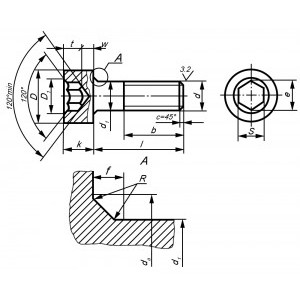 Чертеж, исполнение 1, винт ГОСТ 11738-84, М30, к. п. 5.8